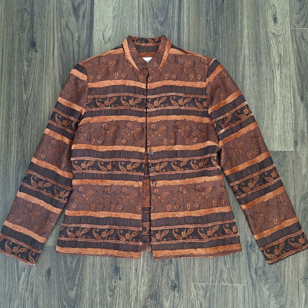 💙 Vintage Danny & Nicole Artsy Padded Blazer Size 10 Fall Winter